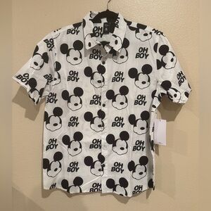 Disney x Neff Men's Button Down Short Sleeve Mickey Mouse Shirt Large